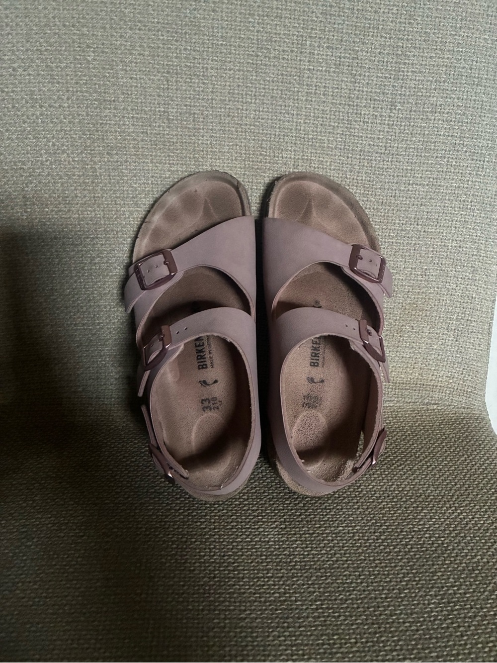 Birkenstock Kids Mauve Double-Strap Sandals with Buckles